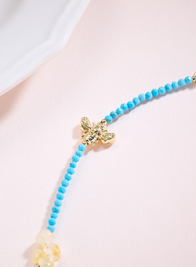 平价INS冷淡风多宝石项链女仿绿