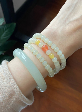 和田玉多圈5*6mmDIY女款手链搭配