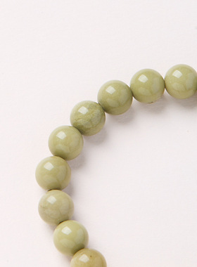 新中式天然8MM绿色阿拉善手链炭