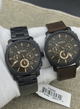 原创正品FOSSIL手表皮带商务休闲三眼计时日历石英表防水FS4656FS