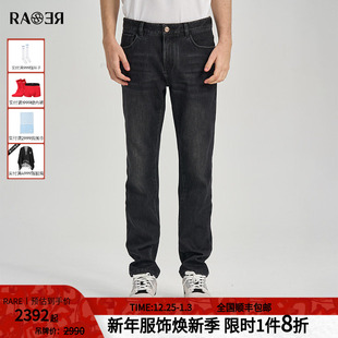 裤 新款 子后袋经典 飞狮绣花男深灰修身 RARE威雅男裤 牛仔裤 2025冬季
