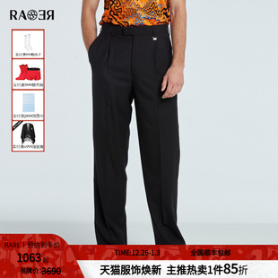 秋冬新款 西裤 阔腿裤 子黑色羊毛男士 直筒裤 RARE威雅男裤