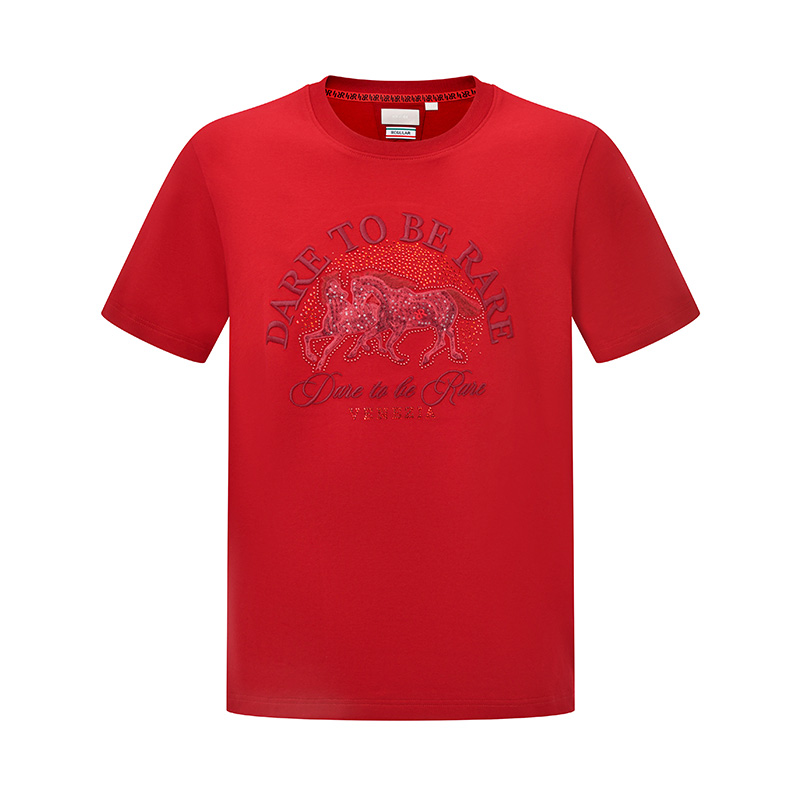 【生肖马系列】RARE威雅男装 2026春夏新款生肖马刺绣烫钻短袖T恤