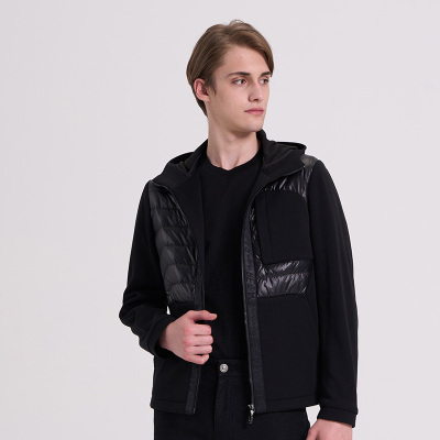 RARE威雅男装针梭织拼接轻薄羽绒