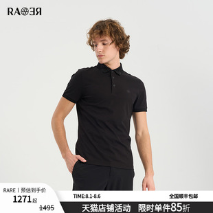 夏季 黑色简约商务polo衫 RARE威雅男装 新款 T恤 男士 翻领短袖