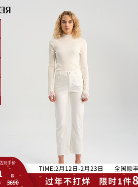 RARE威雅女装夏季新款女士白色半高领长袖毛衣薄RR2245241309