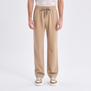 男松紧腰休闲运动裤 卡其色宽松直筒裤 2026春夏新款 RARE威雅男裤