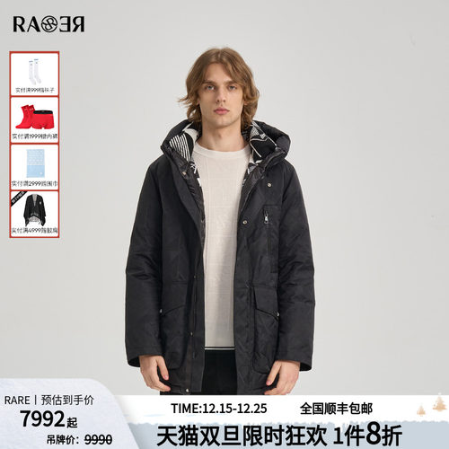 冬季新品连帽中长款黑色