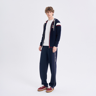 深藏青连帽毛开衫 2026春夏新款 RARE威雅男装 直筒卫裤 休闲套装