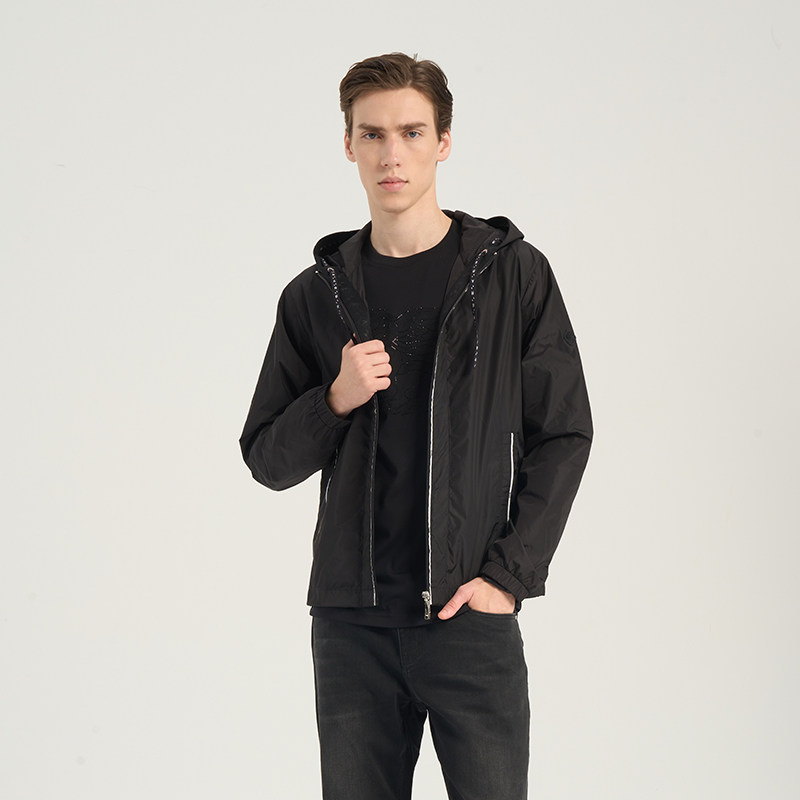 RARE威雅男装 春夏新款休闲外套内里磨毛绒薄款男士夹克外套