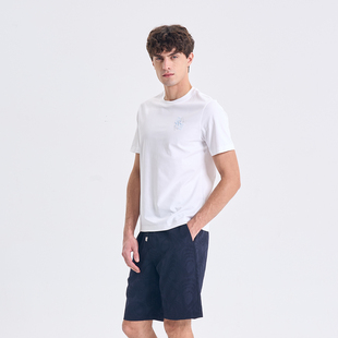 RARE威雅男装 2026夏季新款短袖男款字母刺绣烫钻简约休闲短袖T恤