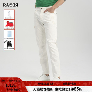 窗花印花牛仔裤 情侣款 重工白色长裤 春夏款 男 RARE威雅男装