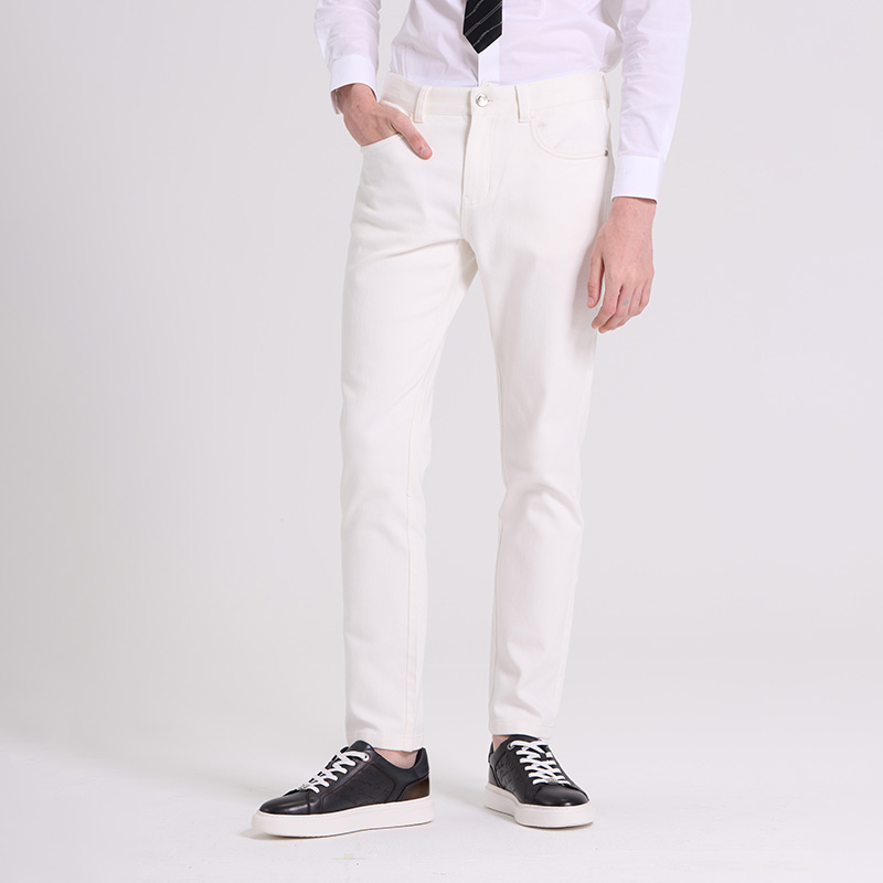 RARE威雅男裤飞狮图案刺绣牛仔裤