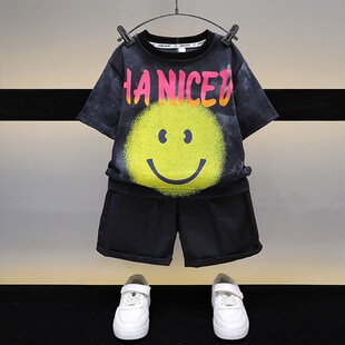 童装男童夏装短袖套装2023新款痞帅宝宝夏天衣服小儿童两件套洋气