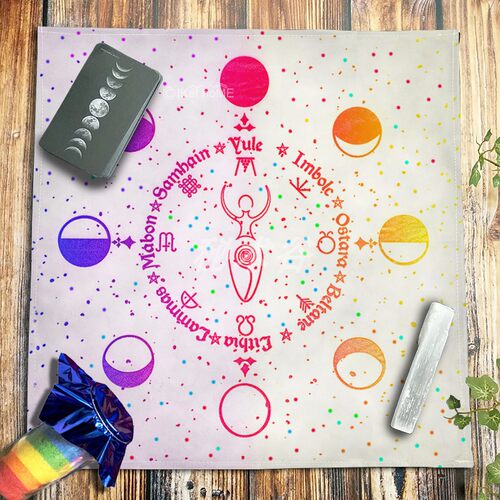 塔牌罗桌布三重月亮女神推牌布祭坛台布Tarot Altar Triple Moon
