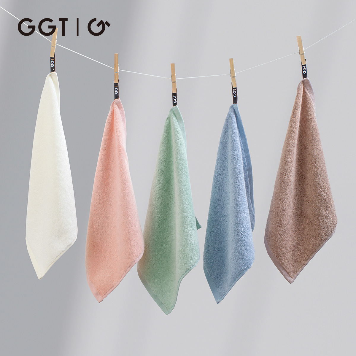 GGT青草抗菌小方巾儿童毛巾A类柔软纯棉女用方巾家用洗脸擦手巾