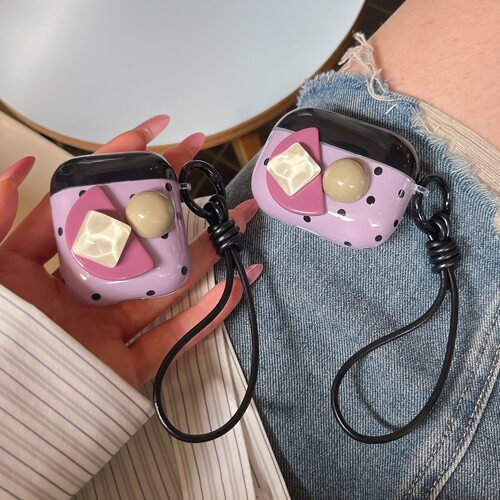 烟灰紫波点适用苹果airpods4