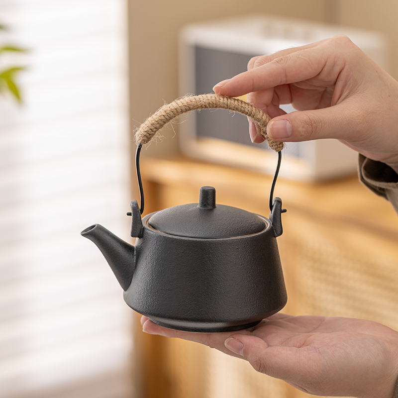 陶瓷提梁壶功夫茶具带茶盘
