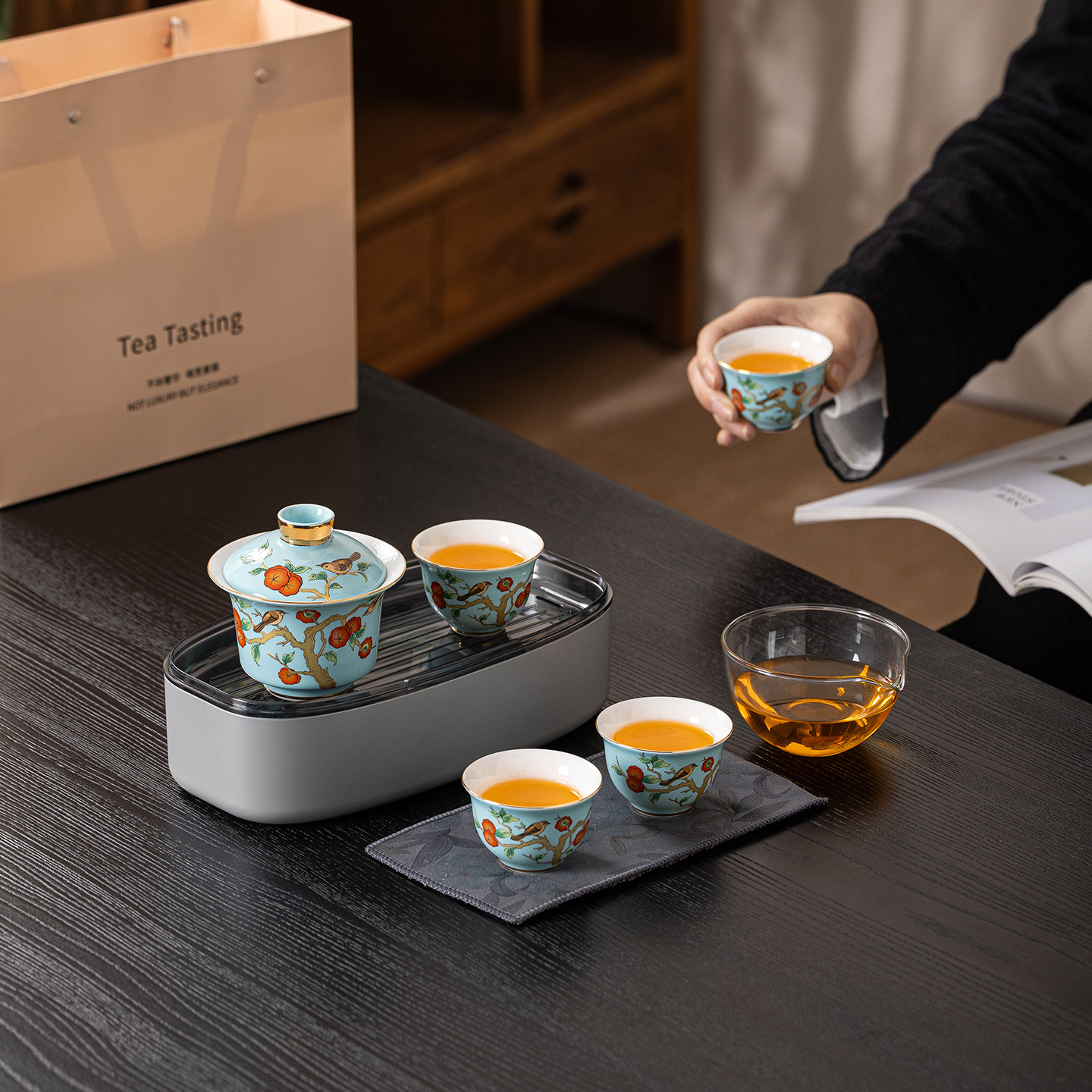 柿柿如意旅行茶具户外露营小套装