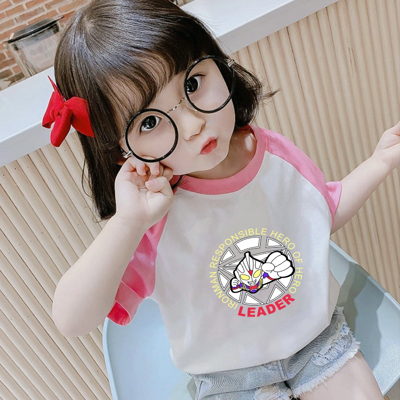 女童宽松纯棉短袖奥特曼