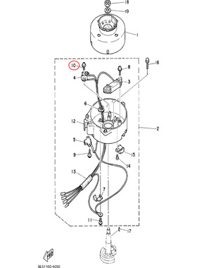 10)翟墨雅马哈舷外机船外橡皮艇冲锋舟十字槽盘头螺钉90159-04036