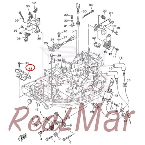 线束固定支架 舷外机雅马哈百胜的航凯翟墨 20马力 6AH-82389-00
