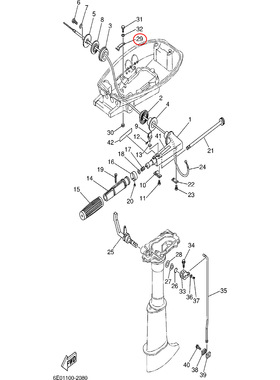 29)2冲5匹挡位限位片翟墨雅马哈舷外船外挂桨机6E0-44116-00
