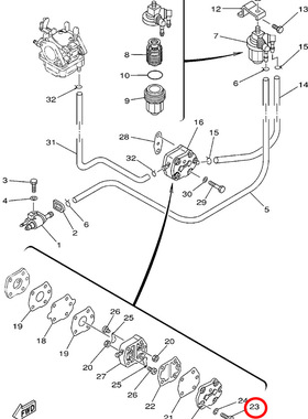 23)翟墨雅马哈舷外机船外挂橡皮艇冲锋舟十字盘头螺钉98503-05028