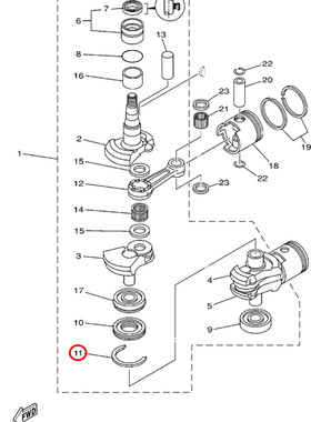 11)翟墨雅马哈舷外机船外挂机橡皮艇冲锋舟93440-62057