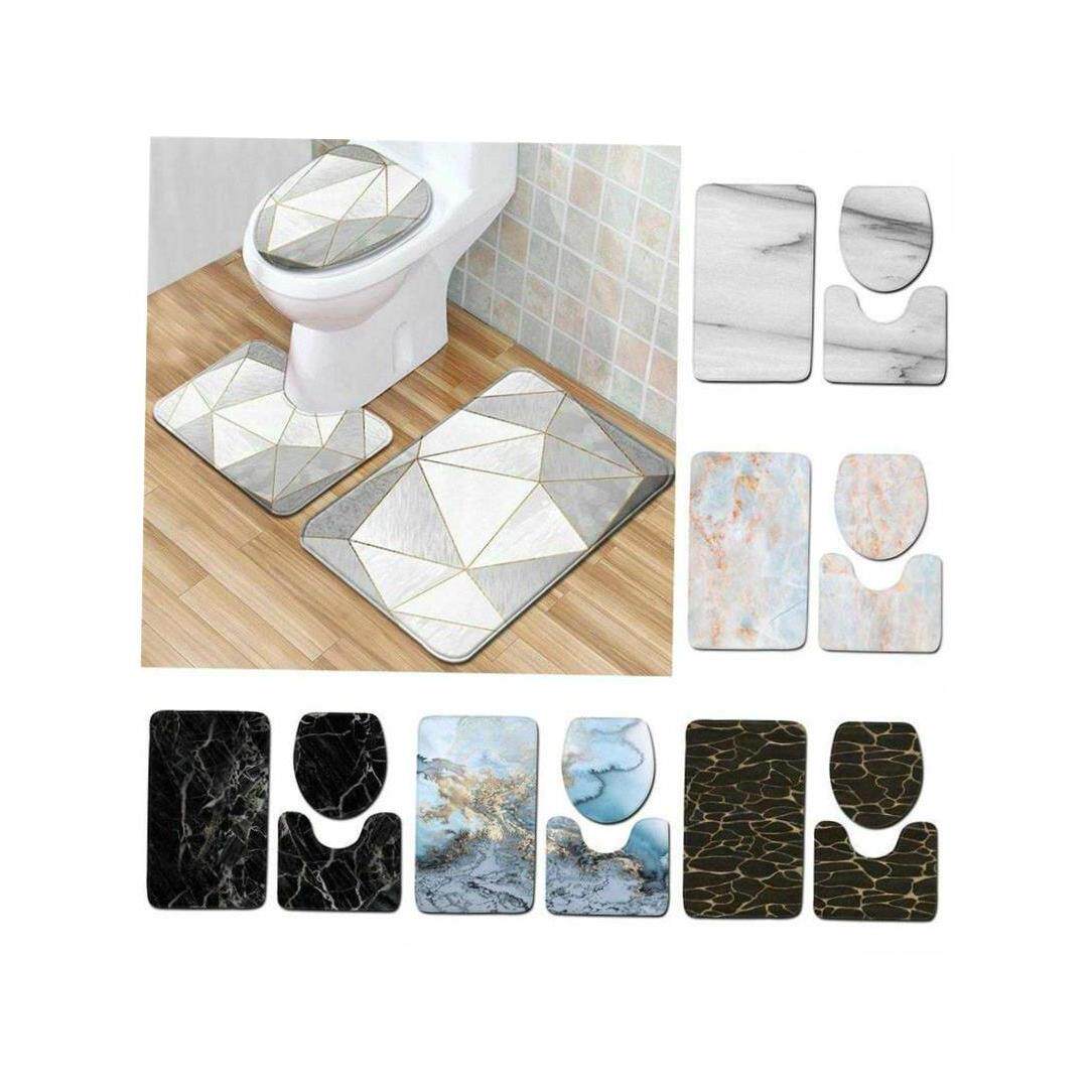 3 Pcs 15 Styles Bath Mat Set Bathroom Carpet Rug Toilet Mat