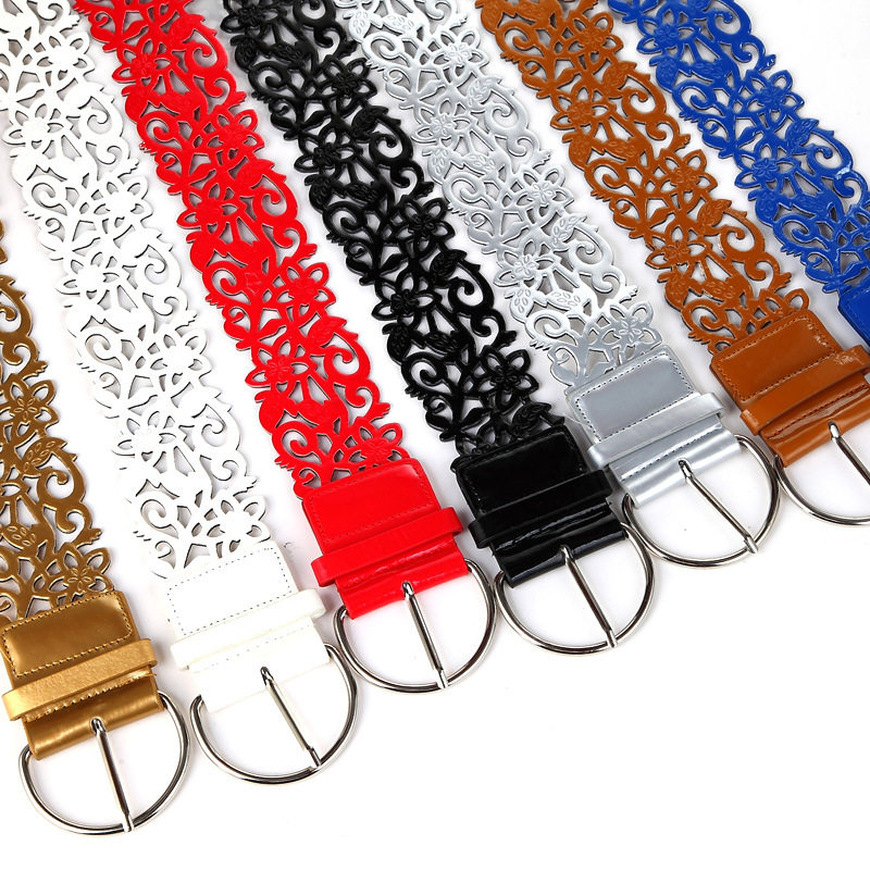 Y002镂空pu皮腰带腰封女2018 women pu leather dress belt belts