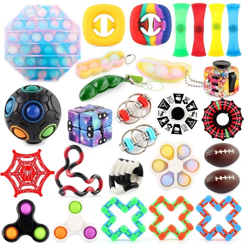 Figet Toys Anti Stress Toy Set Stretchy Strings  Marble
