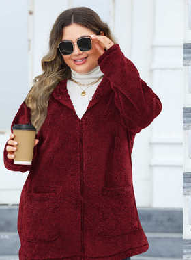 Autumn winter plus size women coat XL-5XL lady Plush jacket