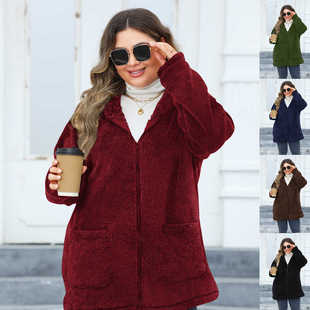 Autumn winter plus size women coat XL-5XL lady Plush jacket