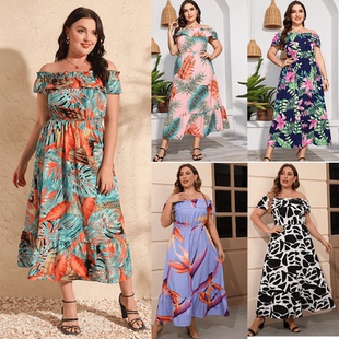beach dress dresses off 裙子 women shoulder size summer plus