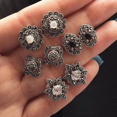欧美耳环 earring 4 piece set vintage stud earrings 复古耳钉