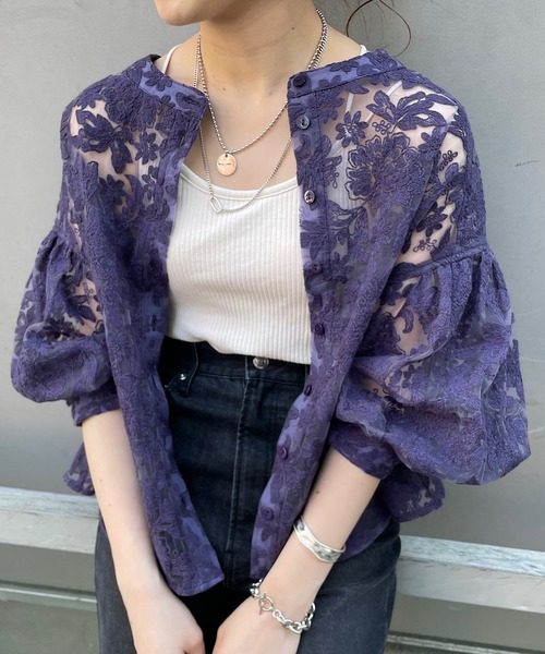 乐天爆款 韩版日系小开衫百搭刺绣花朵蕾丝小外套灯笼袖