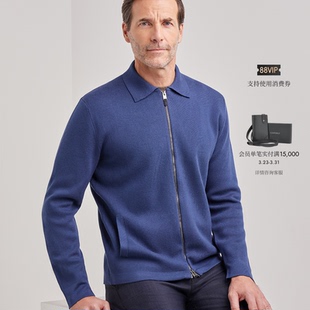 全拉链针织外套 CANALI康纳利棉和莫代尔混纺男士 26春夏新品