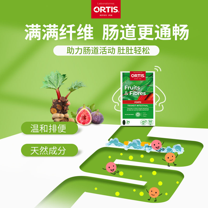ORTIS柯得仕比利时水果浓缩片果蔬膳食纤维素加强版无花果24片