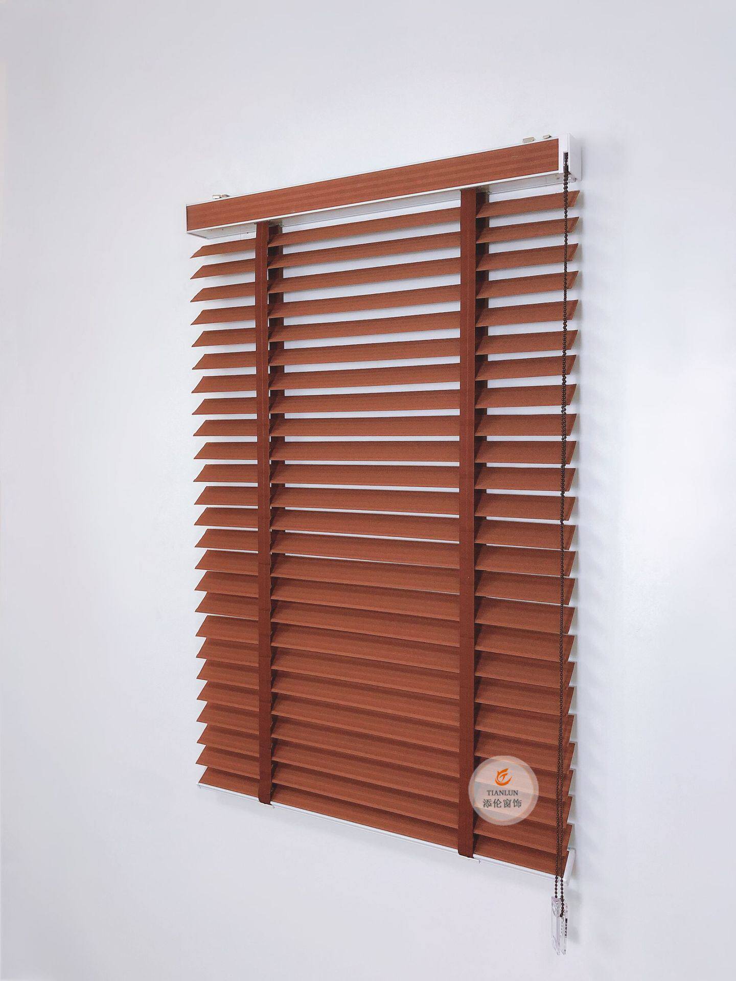 防水布百叶 美姿帘 中式百叶窗帘遮光书房办公室百叶窗帘