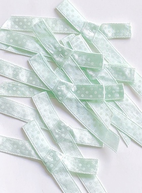 10个价宽5.5厘米浅绿色波点蝴蝶结配件手工DIY材料高颜值服装辅料