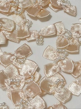 10个价宽2.5cm浅橙色吊坠蝴蝶结配件可爱手工DIY装饰材料服装辅料