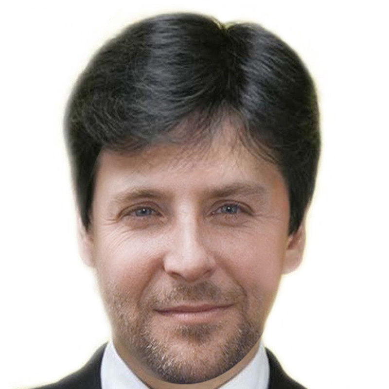 中老年男士自然透气中分刘海短
