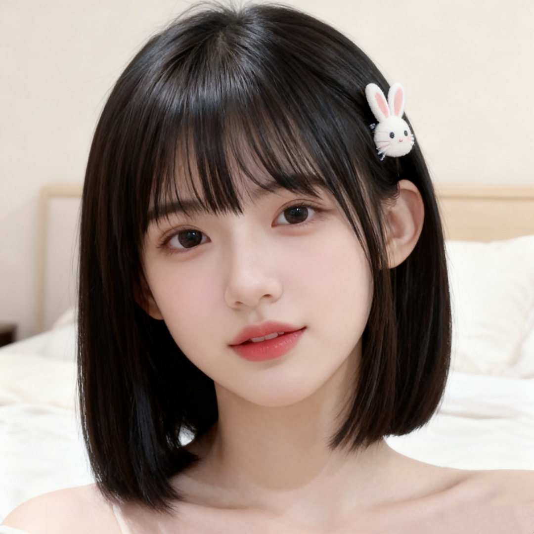 夏季新款女用齐肩空气刘海高温丝