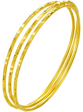 沙金女手镯细圈实心三生三世手环黄金色镀金满天星送妈妈礼物首饰