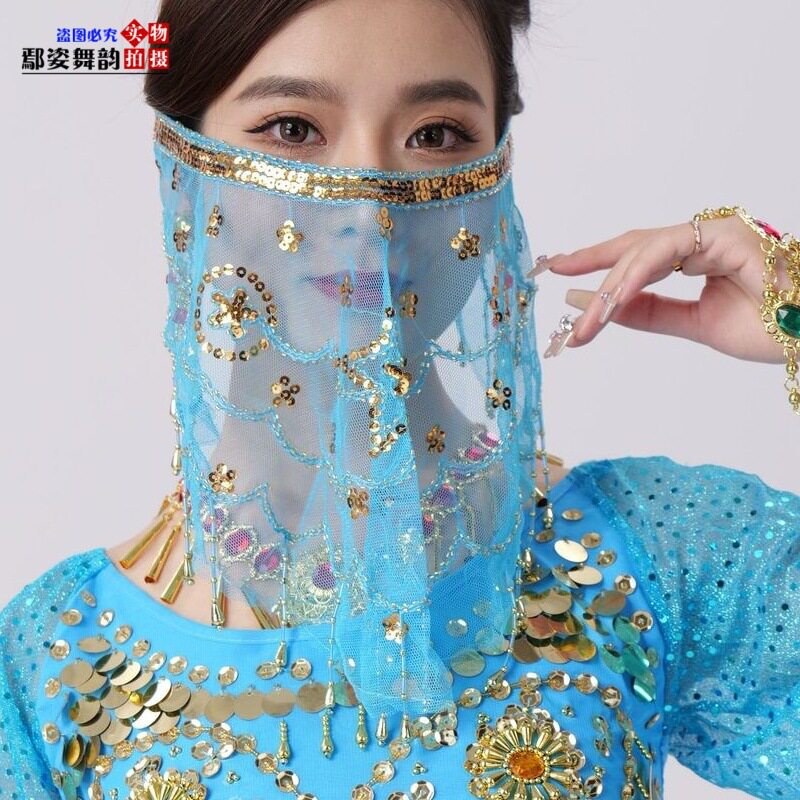 印度肚皮舞梅花纱巾面罩道具