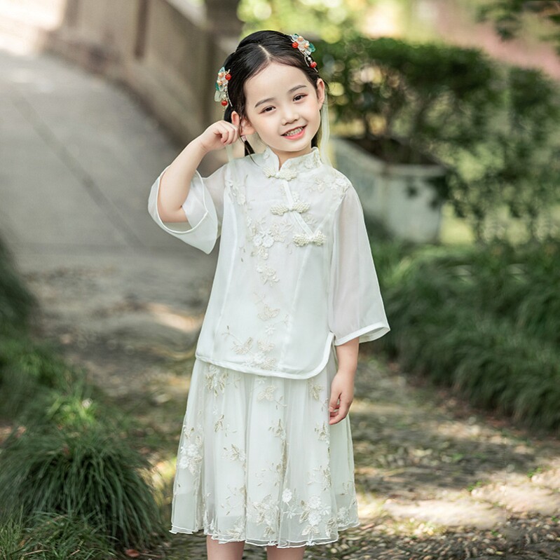 女童唐装汉服套装演出服