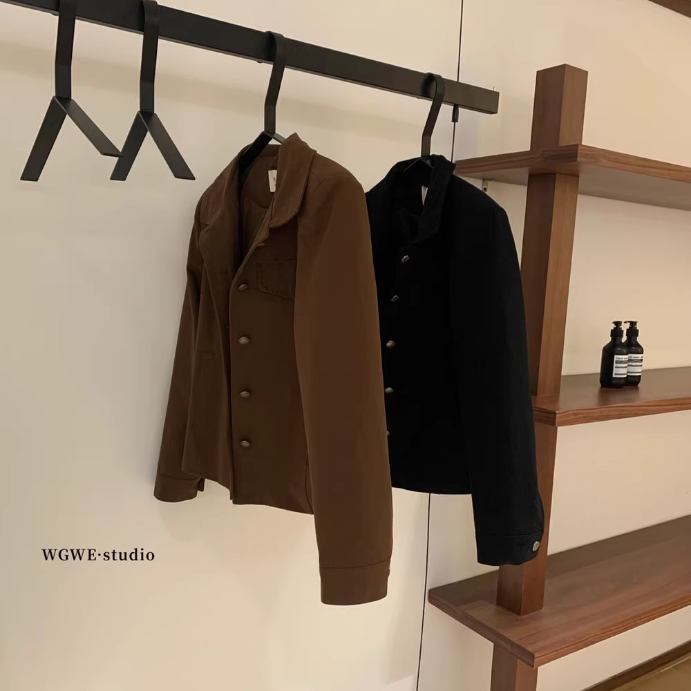 韩系翻领巨好看的短外套工装夹克