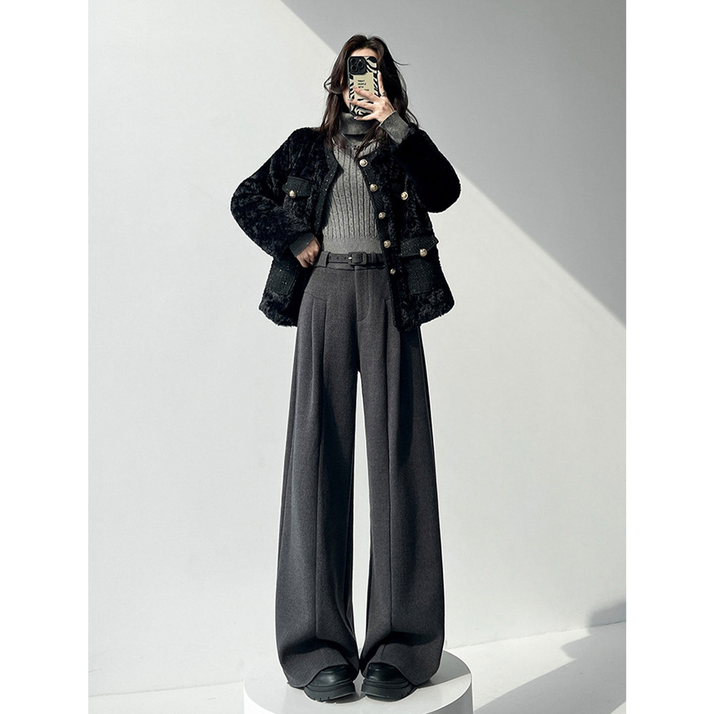 今年流行超火裤子灰色毛呢阔腿弯刀裤女2026春休闲窄版显瘦西装裤,女装/女士精品,休闲裤,淘宝优惠券,粉丝福利购,淘宝优惠卷