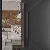 新中式 玻璃门拉手实木门大把手仿古铜酒店包厢实心雕刻大门拉手